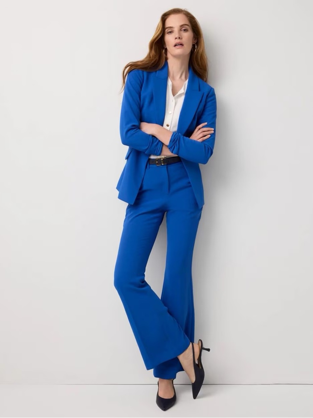 White House Black Market Electric Blue Flare Pants